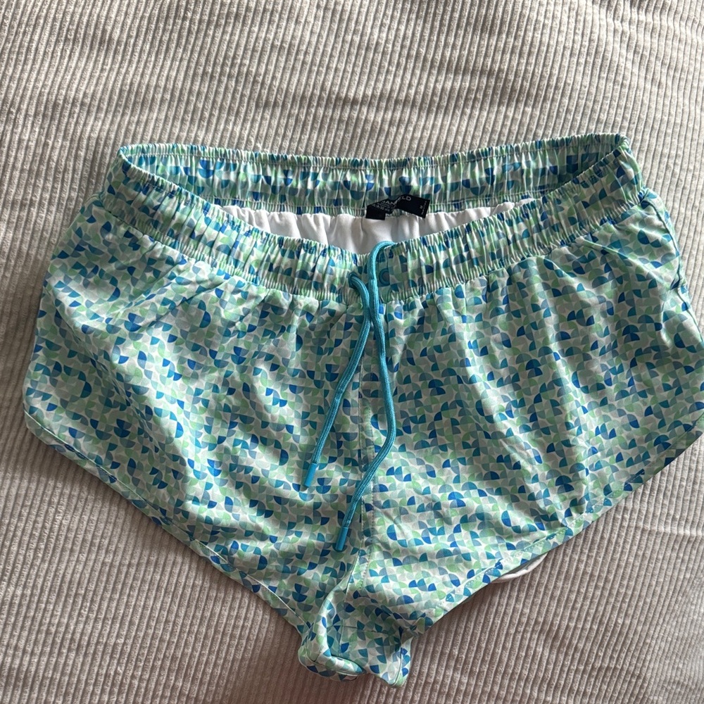 Blue Patterned swim Shorts Todd Sanfield
